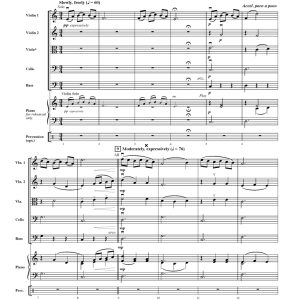 爱乐之城 La La Land 串烧 弦乐四重奏+钢琴+打击乐 总谱+分谱 有试听-云音圈