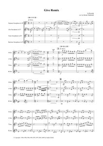 give remix久石让组曲13首串烧 SATB萨克斯四重奏总谱+分谱-云音圈