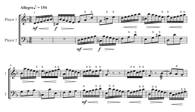 二部创意曲3首 斯劳森版 中级 马林巴二重奏总谱 有试听