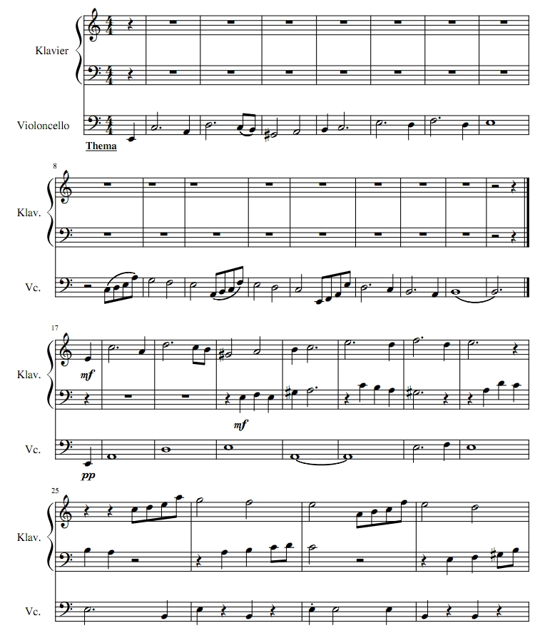 你到底是谁  钢琴大提琴 总分谱 有试听