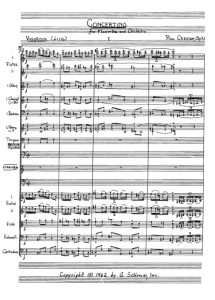 克雷斯顿 马林巴小协奏曲 Op.21 乐队总谱 手写版 有试听-云音圈