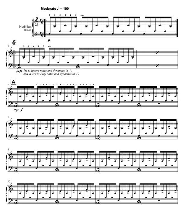 史密斯 The First Steps In A New Direction 中级 四槌 独奏 马林巴谱 有试听