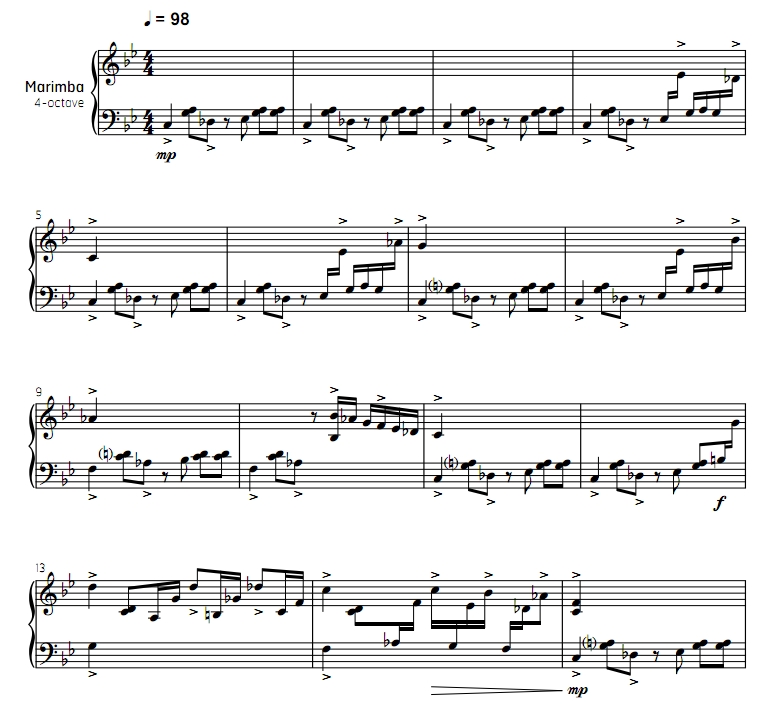 大篷车 中级 四槌 独奏 马林巴谱 有试听