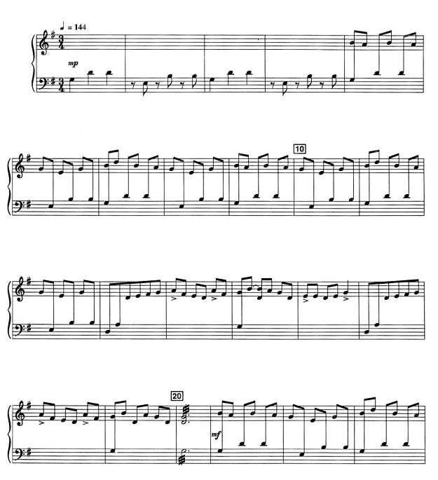 姆比拉之歌 中级 四槌 独奏 马林巴谱 有试听