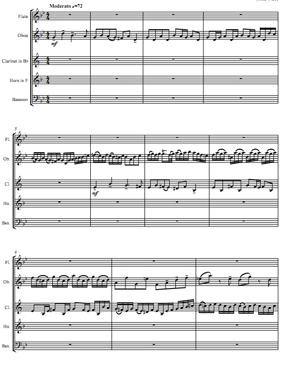 巴赫 木管五重奏总谱+分谱 有试听