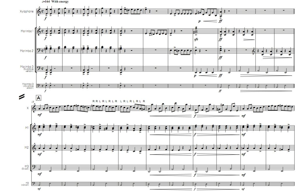 强力之舞  中-高级 木琴与马林巴三重奏 总谱 有试听