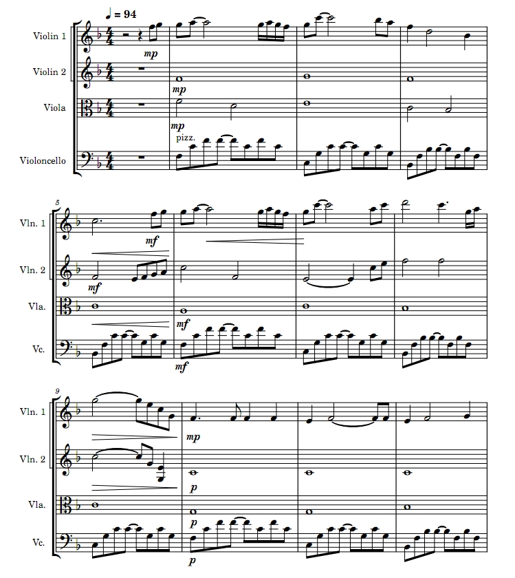 我心永恒  弦乐四重奏 总谱+分谱 有试听