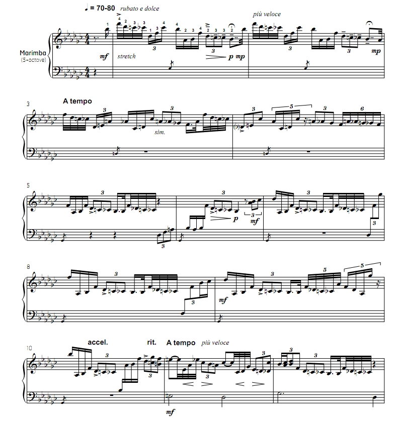 我美丽的混乱 高级 马索版 四槌 独奏 马林巴谱 有试听