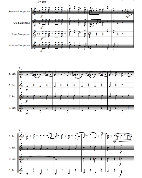 拉德斯基进行曲 SATB萨克斯四重奏 总谱+分谱 有试听