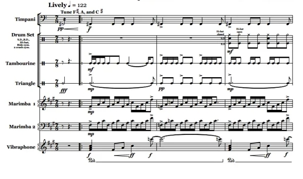 拉秋维茨 Mythos 马林巴等 打击乐七重奏 总谱+分谱 有试听