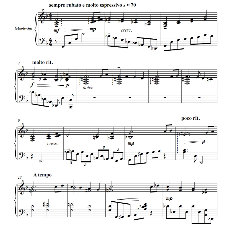 摩登时代 微笑  中高级 斯托帕版 四槌 独奏 马林巴谱 有试听