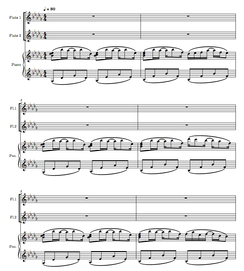 春天来了 双长笛钢琴重奏 总谱+分谱 有试听