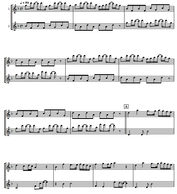 春天来了 长笛二重奏 总分谱 有试听