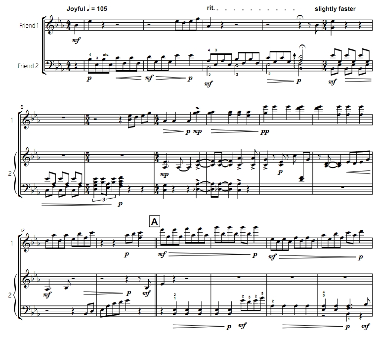 朋友们 初-中级 贝尔版 单马林巴二重奏 总谱 有试听