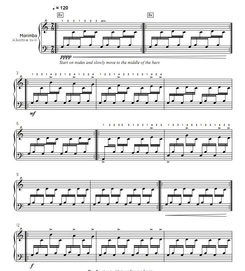 朝圣之路 中级 四槌 独奏 马林巴谱 有试听