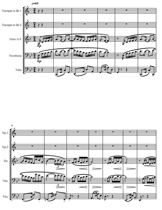 杀手探戈 加拿大铜管五重奏 总谱+分谱 有试听