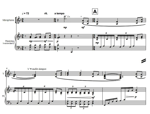 来吧，所有祈祷的源泉 中-高级 马林巴+颤音琴 打击乐二重奏总谱 有试听