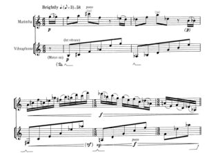 武满彻 Cross Hatch 中-高级 马林巴+颤音琴 打击乐二重奏 总谱 有试听-云音圈