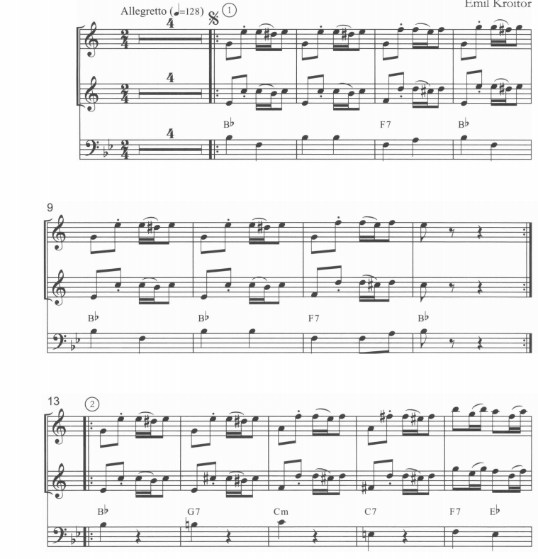 波尔卡   单簧管巴松三重奏 总谱 带伴奏音频 有试听