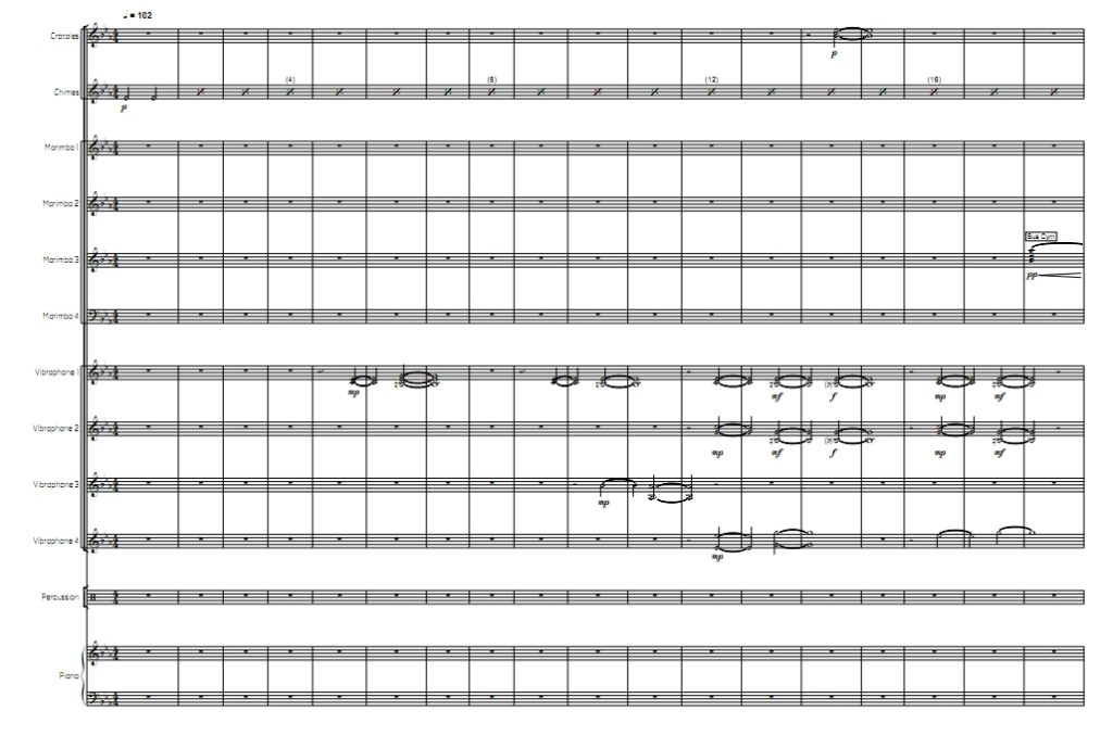 深梦  马林巴颤音琴大鼓等 打击乐重奏总谱 有试听