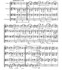 爱的礼赞  弦乐四重奏 总分谱 有试听-云音圈