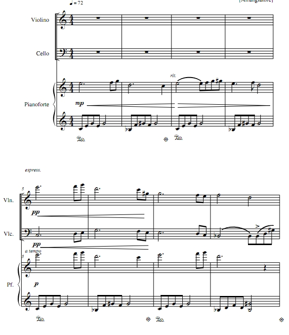 甜蜜的时刻 小提琴大提琴钢琴 总谱+分谱 有试听