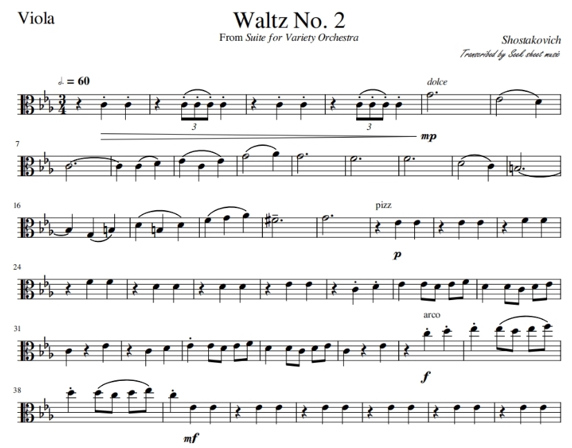 图片[4]-第二圆舞曲 肖斯塔科维奇 经典弦乐四重奏 总谱+分谱