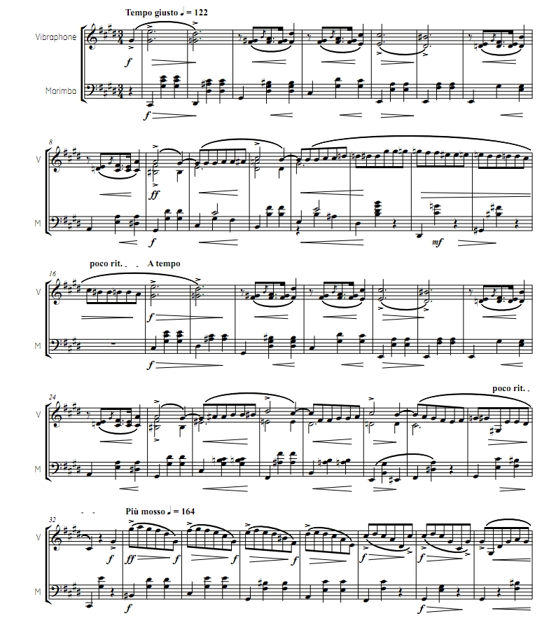 肖邦 升c小调圆舞曲 Op.64-2 颤音琴马林巴合奏 总谱 有试听