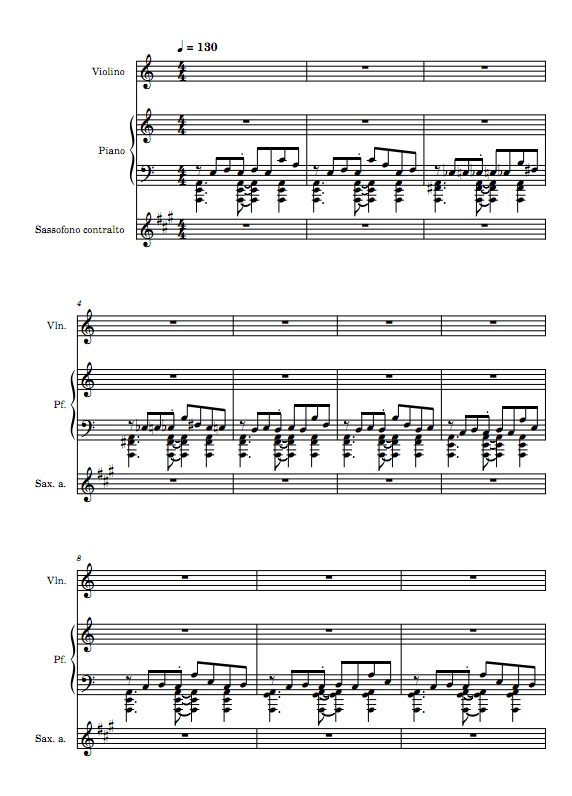 自由探戈 小提琴萨克斯钢琴 总谱+分谱 有试听