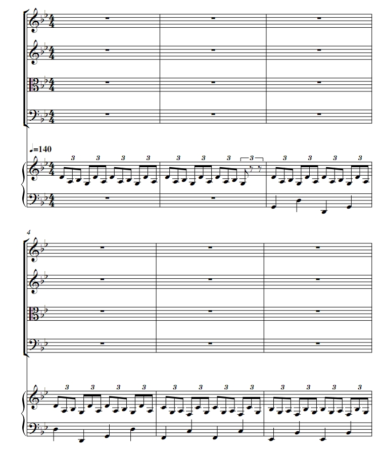 至日  弦乐四重奏+钢琴 总谱+分谱 有试听