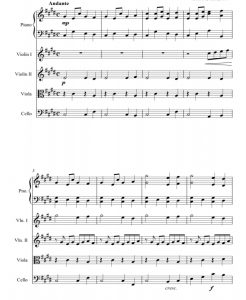 贝鲁兹c小调3号  弦乐四重奏+钢琴 总谱 有试听-云音圈