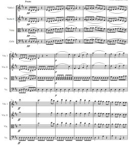 费加罗的婚礼序曲 弦乐四重奏 总谱+分谱 有试听-云音圈