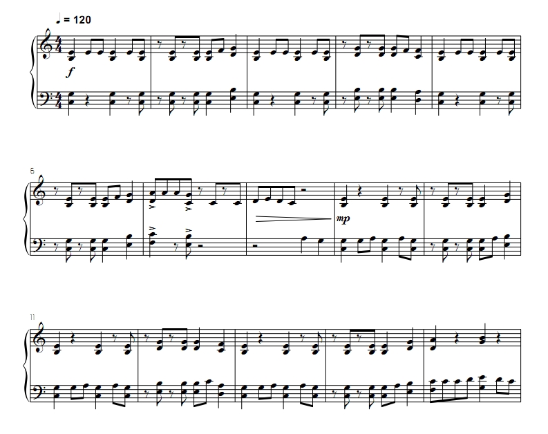 逃离  中级 四槌 独奏 马林巴谱 有试听