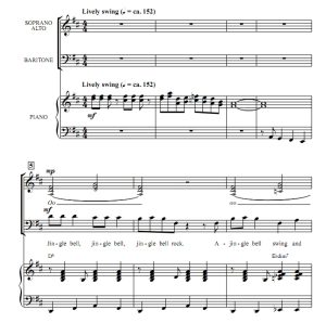 商品为SAB 三声部合唱线谱 铃儿响叮当摇滚 比林斯利版 混声爵士合唱谱 有试听-云音圈