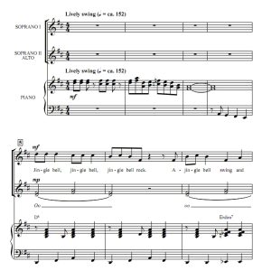 商品为SSA 三声部合唱线谱 铃儿响叮当摇滚  比林斯利版 童声女声爵士合唱谱 有试听-云音圈