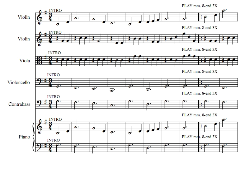 雪绒花 弦乐五重奏+钢琴 总谱+分谱 有试听