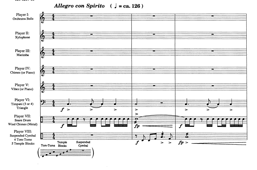 风石组曲 施皮尔斯版 高级 马林巴定音鼓等 打击乐八重奏总谱 有试听