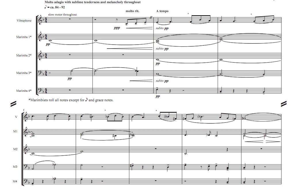 马勒 小柔板 中级 颤音琴马林巴 打击乐五重奏总谱 有试听