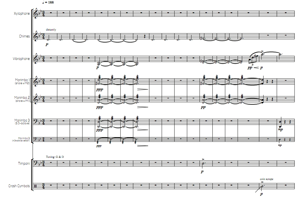 骷髅之舞 中级 马林巴木琴等 打击乐八重奏 总谱  有试听