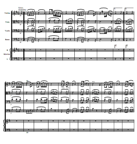 鳟鱼 第四乐章 弦乐四重奏和钢琴 总谱+分谱 有试听