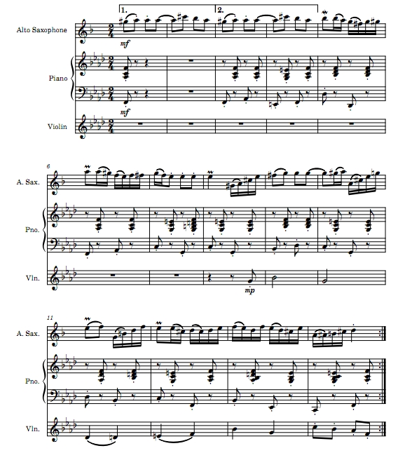 黎明前 小提琴萨克斯钢琴 总谱+分谱 有试听