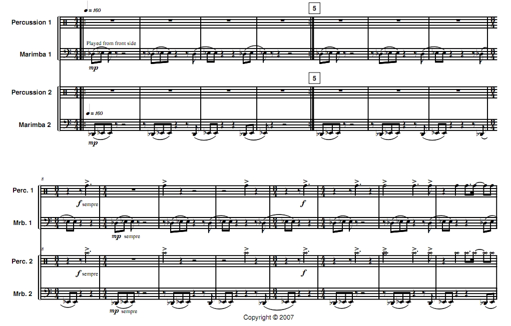 As One 高级 科辛斯基版 打击乐二重奏总谱 有试听