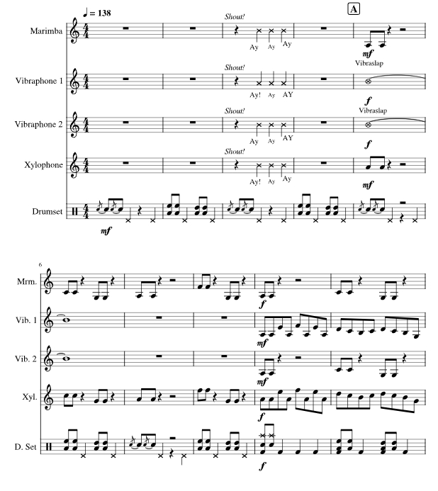 Crazy Seas 打击乐五重奏 总谱+分谱 有试听