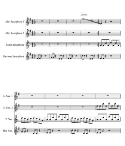 Crazy Train AATB萨克斯四重奏 总谱+分谱 有试听-云音圈