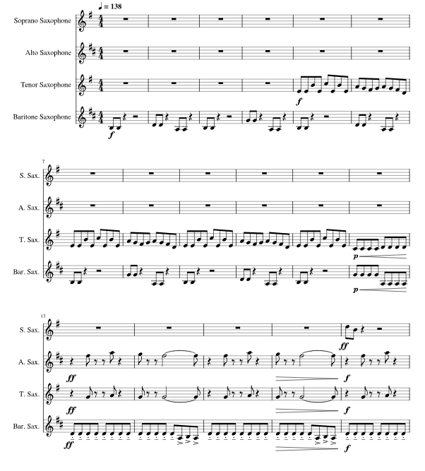 Crazy Train SATB萨克斯四重奏 总谱+分谱 有试听