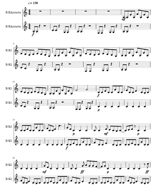 Crazy Train 单簧管二重奏 总谱+分谱 有试听