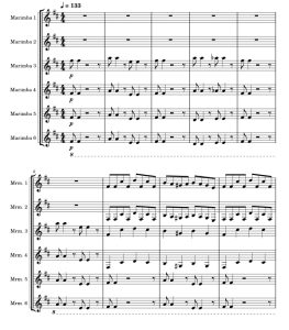 Crazy train 马林巴六重奏 总谱+分谱  有试听-云音圈