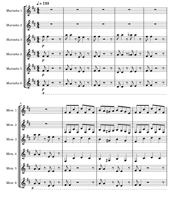 Crazy train 马林巴六重奏 总谱+分谱  有试听