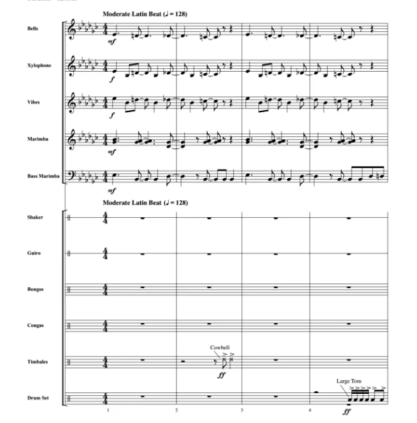 Don't You Worry 'Bout a Thing 中级 打击乐重奏总谱+分谱 有试听