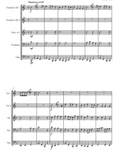 D大调小号即兴曲 加拿大 铜管五重奏总谱+分谱  有试听-云音圈